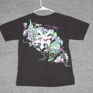 Zoo York T Shirt Kids Size S Black‎ Graphic Tee Organic Cotton Y2K Skater Retro